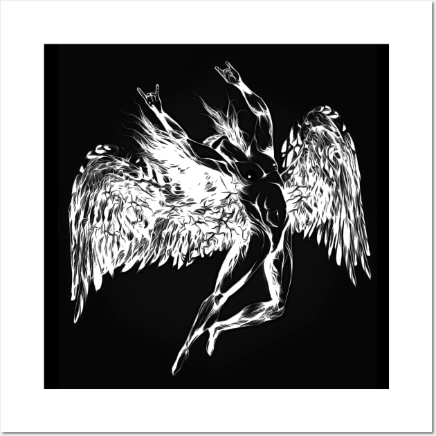 THE ICARUS SYNDROME - heavy metal black paint Wall Art by shethemastercovets